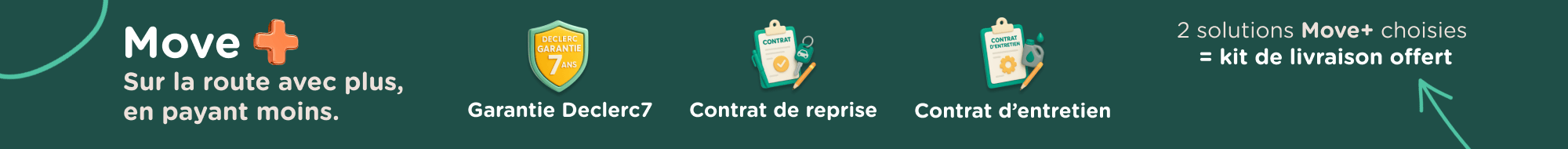 Roulez sereinement, votre voiture est 100% prise en charge avec Move + ! En ce moment, pour deux solutions Move + choisies, un kit de livraison est offert !