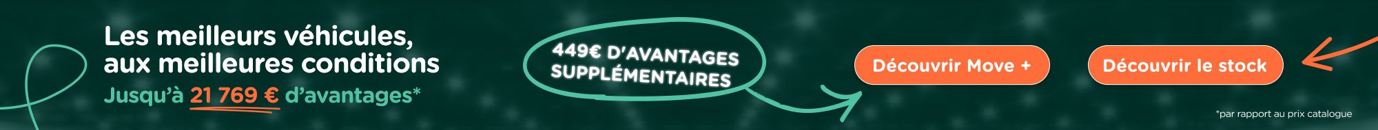 Les meilleurs véhicules, aux meilleures conditions. Jusqu'à 21 769€ d'avantages. Découvrez nos offres dès maintenant.